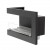 Left-sided ethanol corner fireplace for in wall installation