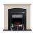 Freestanding fireplace with black insert