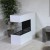 Three-sided freestanding bio ethanol fireplace in white