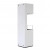 Elegant and tall freestanding fireplace in white with three glass panels