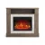 For Living grey oak mantel electric fireplace with 23-inch insert option