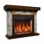 ArtiFlame Ludwig Antique Oak Electric Fireplace Suite with stone-effect sides