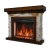 ArtiFlame Ludwig Antique Oak Electric Fireplace Suite with stone-effect sides