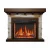 ArtiFlame Ludwig Antique Oak Electric Fireplace Suite with stone-effect sides