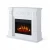 White Toscana electric fireplace suite with 23-inch insert