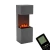 Glow Fire Beethoven Grey - OMC 600 | Freestanding Water Vapour Fireplace, 170 cm x 60 cm x 50 cm