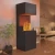 Glow Fire Beethoven Black - OMC 600 | Freestanding Water Vapour Fireplace, 170 cm x 60 cm x 50 cm