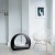 Ethanol stand fireplace in black with wide arch