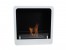 White Square Fireplace for Wall Mounting