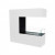 Three-sided freestanding bio ethanol fireplace in white