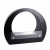 Ethanol stand fireplace in black with wide arch