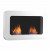 Safretti Curva DL white, wall hanging bio fire