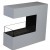 Three-sided freestanding bio ethanol fireplace in white