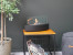 Curved bio fireplace with glass