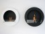 White Round Bio Ethanol Fireplace for Wall Mounting