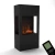 Glow Fire Böll Black - OMC 400 | Freestanding Water Vapour Fireplace, Black, 54 cm x 145 cm x 44 cm