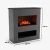 Brecht Grey - OMC 600 Electric Fireplace – Realistic Flame, Eco-Friendly Design, Freestanding