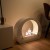 Floor Fireplace with Wide Arch in White