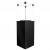 Outdoor black gas fireplace