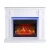 White Linz mantel electric fireplace with LED mood lighting, 23-inch insert