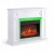 White Linz mantel electric fireplace with LED mood lighting, 23-inch insert