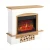 White and natural oak Woodley mantel with 23-inch electric insert