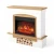 White and natural oak Woodley mantel with 23-inch electric insert