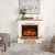 White and natural oak Woodley mantel with 23-inch electric insert