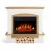 White and natural oak Woodley mantel with 23-inch electric insert