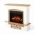 White and natural oak Woodley mantel with 23-inch electric insert