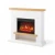 White Shelford mantel electric fireplace with 23-inch insert
