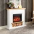 White Shelford mantel electric fireplace with 23-inch insert