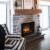 Black built-in electric fireplace without heat - width 75,5 cm
