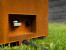 Planika Galio Outdoor gas fireplace in corten steel finish and with manual control system