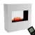 Glow Fire Goethe Electric Fireplace OMC 600 – Realistic Flame, Eco-Friendly Design, Freestanding (White)