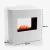 Glow Fire Goethe Electric Fireplace OMC 600 – Realistic Flame, Eco-Friendly Design, Freestanding (White)