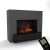 Glow Fire Hauptmann Grey - OMC 600 | Freestanding Water Vapour Fireplace, 90 cm x 110 cm x 45 cm