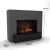 Glow Fire Hauptmann Grey - OMC 600 | Freestanding Water Vapour Fireplace, 90 cm x 110 cm x 45 cm