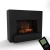 Glow Fire Hauptmann Black - OMC 600 | Freestanding Water Vapour Fireplace, 90 cm x 110 cm x 45 cm