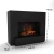 Glow Fire Hauptmann Black - OMC 600 | Freestanding Water Vapour Fireplace, 90 cm x 110 cm x 45 cm