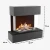 Hölderlin water vapour fireplace in grey, showcasing realistic water vapour flames