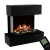 Hölderlin water vapour fireplace in black, featuring realistic water vapour flames