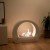 Floor Fireplace with Wide Arch in White