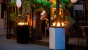 Outdoor gas fireplace