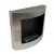 Wall mounted, stainless steel bio fireplace in a curved design