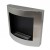 Wall mounted, stainless steel bio fireplace in a curved design