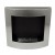 Wall mounted, stainless steel bio fireplace in a curved design