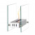 Small tabletop bio fireplace of steel and glass