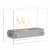Small tabletop bio fireplace of steel and glass