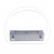 Circular tabletop fireplace wit glass panels on the sides